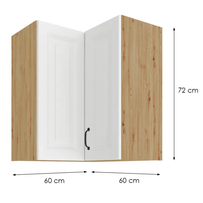 Konyhaszekrény STILO fehér/ARTISAN 60X60 GN-72 2F (90°)