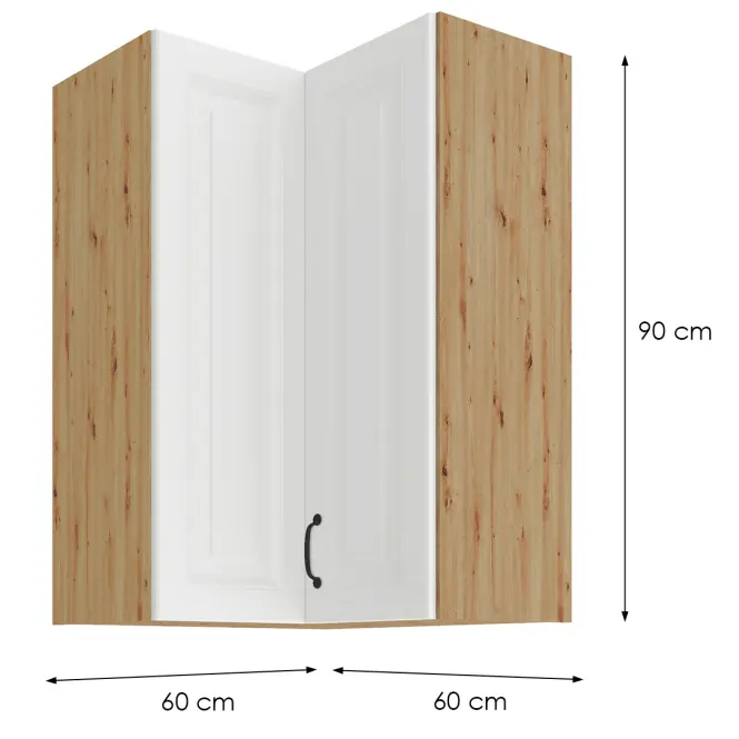 Konyhaszekrény STILO fehér/ARTISAN 60X60 GN-90 2F (90°),2
