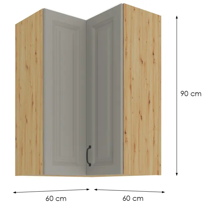 Konyhaszekrény STILO CLAYGREY/ARTISAN 60X60 GN-90 2F (90°)