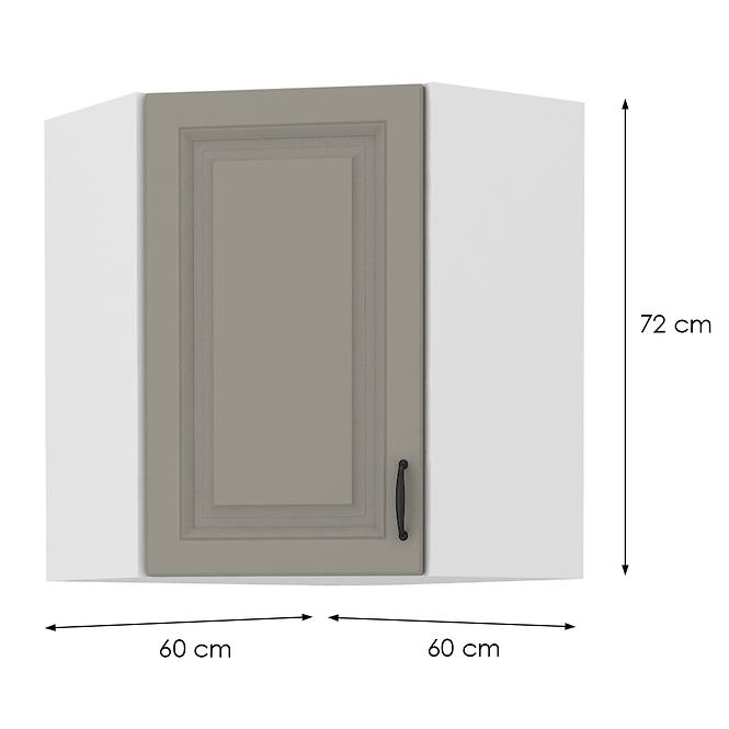 Konyhaszekrény STILO CLAYGREY/fehér 60X60 GN-72 2F (45°)