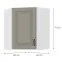 Konyhaszekrény STILO CLAYGREY/fehér 60X60 GN-72 2F (45°),2