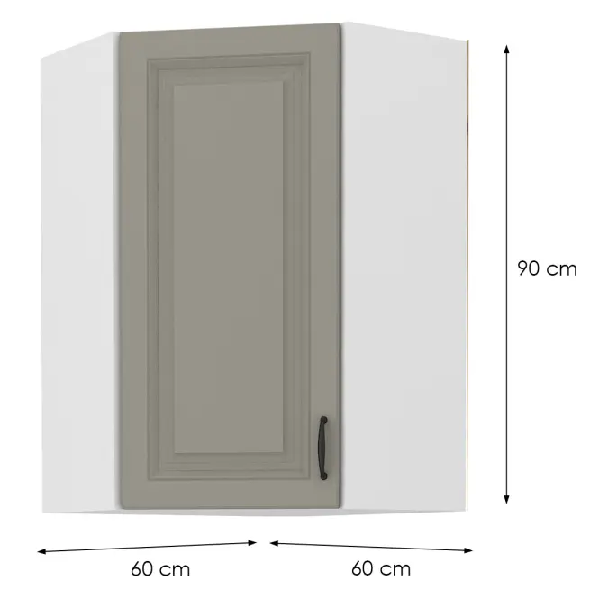 Konyhaszekrény STILO CLAYGREY/fehér 60X60 GN-90 1F (45°),2