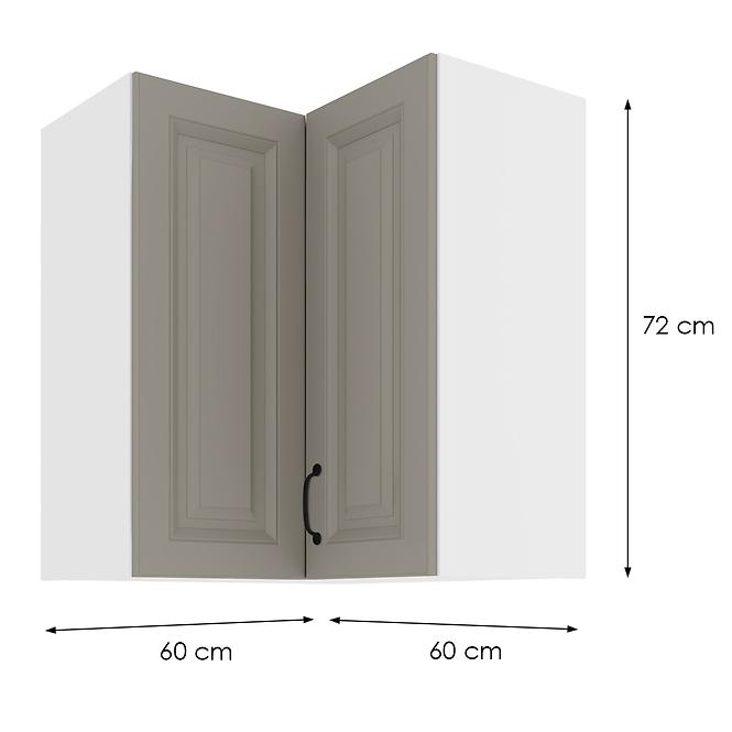 Konyhaszekrény STILO CLAYGREY/fehér 60X60 GN-72 2F (90°)