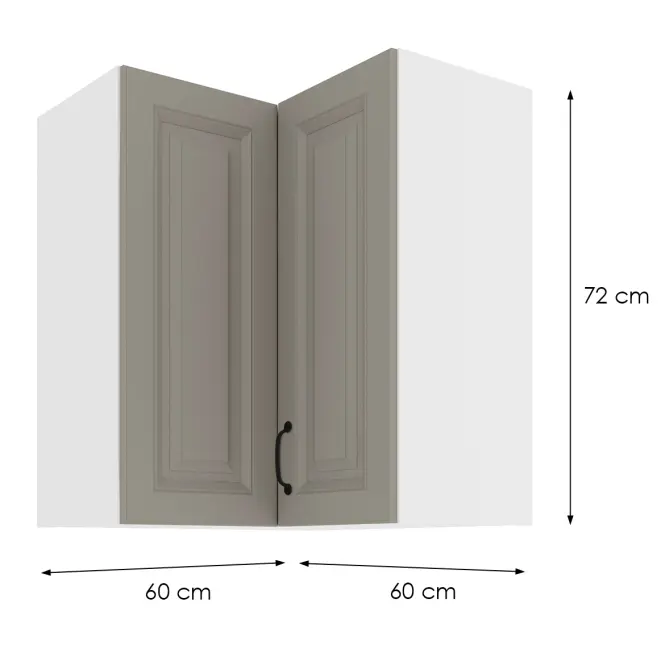 Konyhaszekrény STILO CLAYGREY/fehér 60X60 GN-72 2F (90°),2