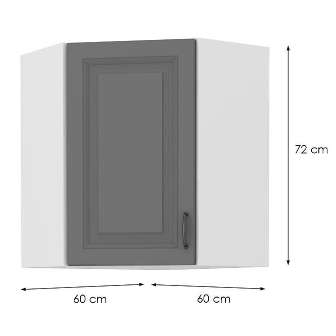 Konyhaszekrény STILO DUSTGREY/fehér 60X60 GN-72 2F (45°)