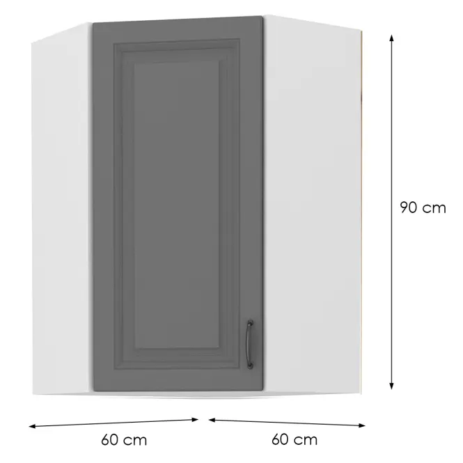Konyhaszekrény STILO DUSTGREY/fehér 60X60 GN-90 1F (45°)