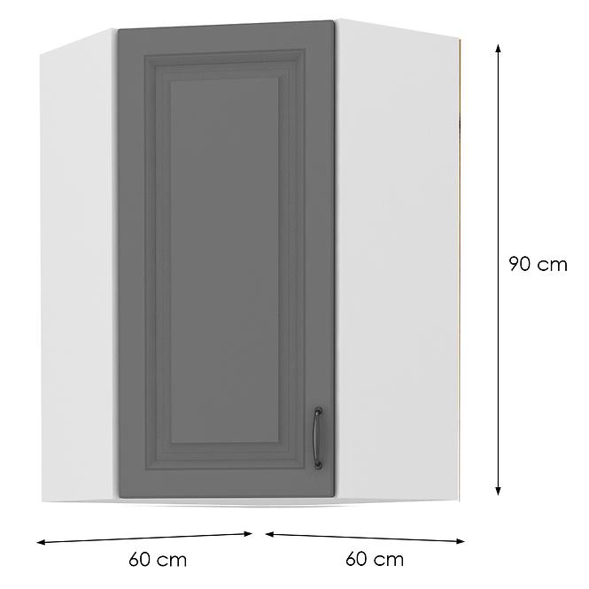 Konyhaszekrény STILO DUSTGREY/fehér 60X60 GN-90 1F (45°)