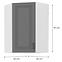 Konyhaszekrény STILO DUSTGREY/fehér 60X60 GN-90 1F (45°),2