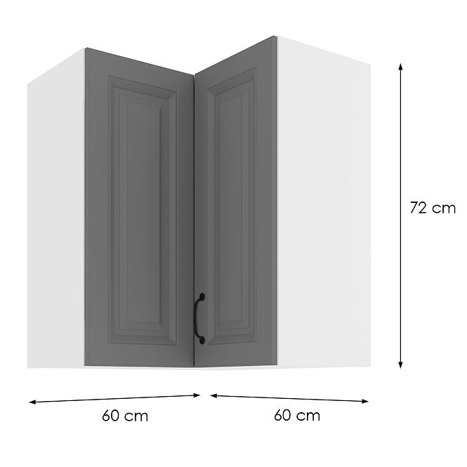 Konyhaszekrény STILO DUSTGREY/fehér 60X60 GN-72 2F (90°)