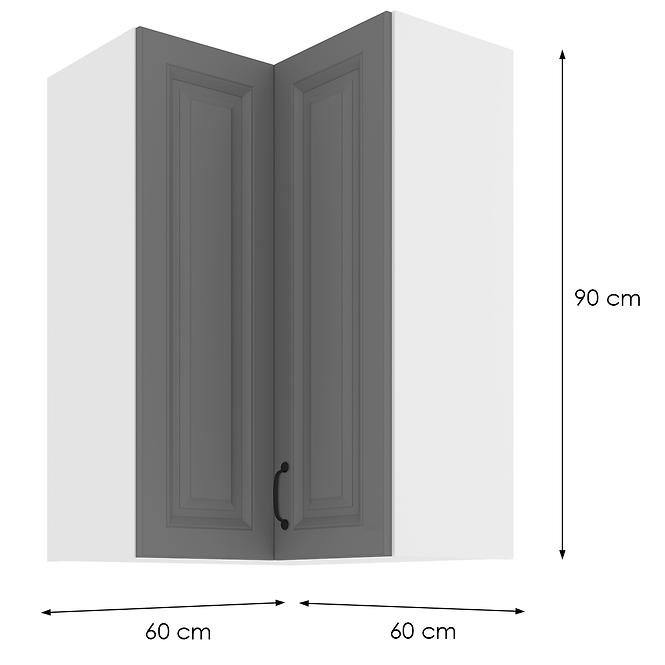 Konyhaszekrény STILO DUSTGREY/fehér 60X60 GN-90 2F (90°)