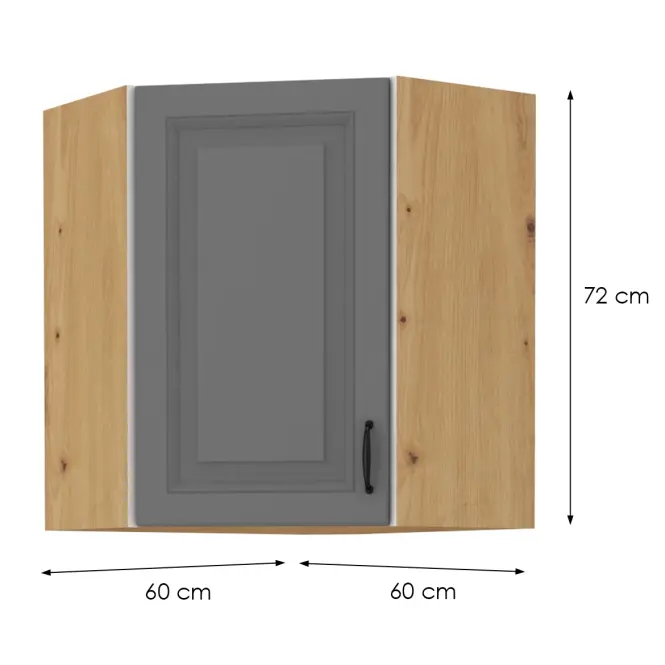 Konyhaszekrény STILO DUSTGREY/ARTISAN 60X60 GN-72 2F (45°)