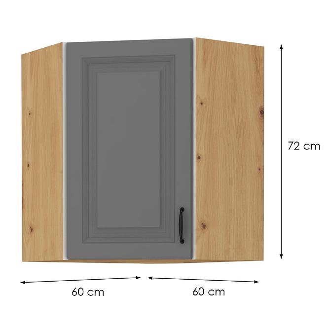 Konyhaszekrény STILO DUSTGREY/ARTISAN 60X60 GN-72 2F (45°)