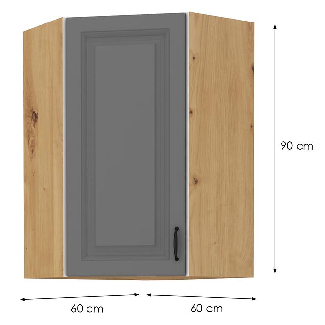 Konyhaszekrény STILO DUSTGREY/ARTISAN 60X60 GN-90 1F (45°)