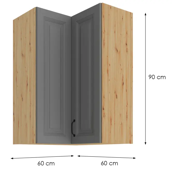 Konyhaszekrény STILO DUSTGREY/ARTISAN 60X60 GN-90 2F (90°),2