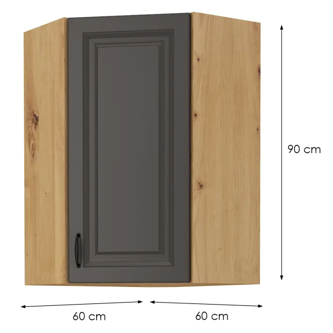 Konyhaszekrény STILO GRAFIT/ARTISAN 60X60 GN-90 1F (45°),2