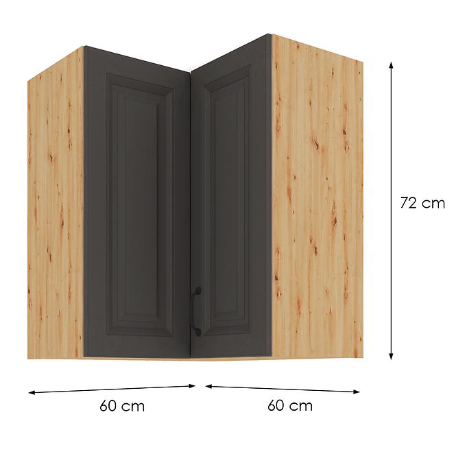 Konyhaszekrény STILO GRAFIT/ARTISAN 60X60 GN-72 2F (90°)