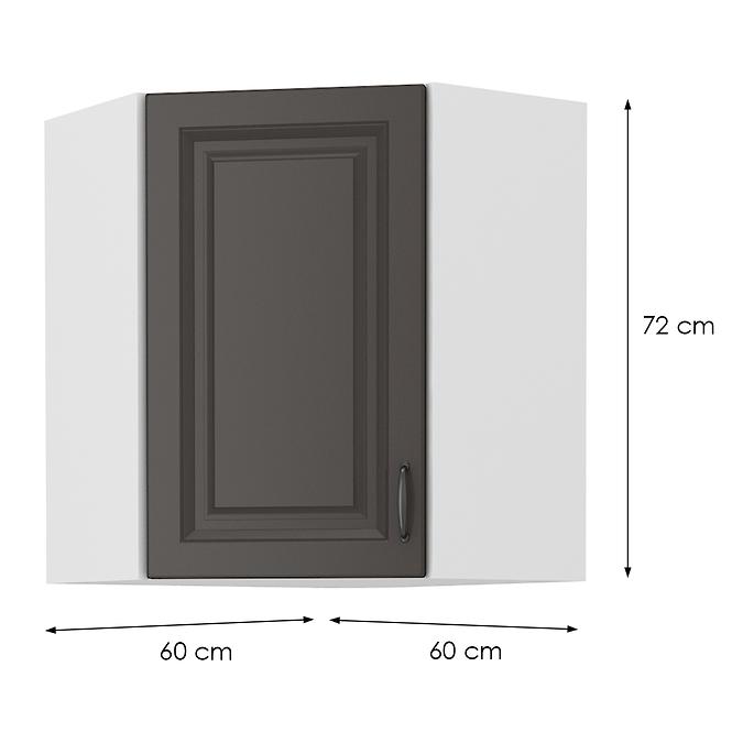 Konyhaszekrény STILO GRAFIT/fehér 60X60 GN-72 2F (45°)