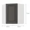 Konyhaszekrény STILO GRAFIT/fehér 60X60 GN-72 2F (45°),2