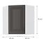 Konyhaszekrény STILO GRAFIT/fehér 60X60 GN-72 2F (45°),2