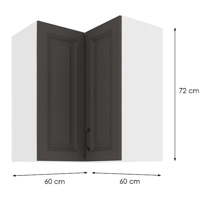 Konyhaszekrény STILO GRAFIT/fehér 60X60 GN-72 2F (90°)