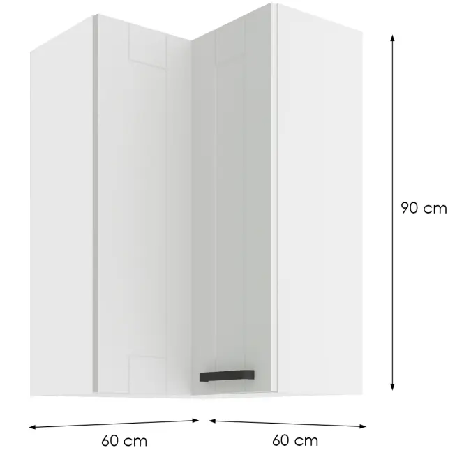 Konyhaszekrény LUNA fehér/fehér 60X60 GN-90 2F (90°)