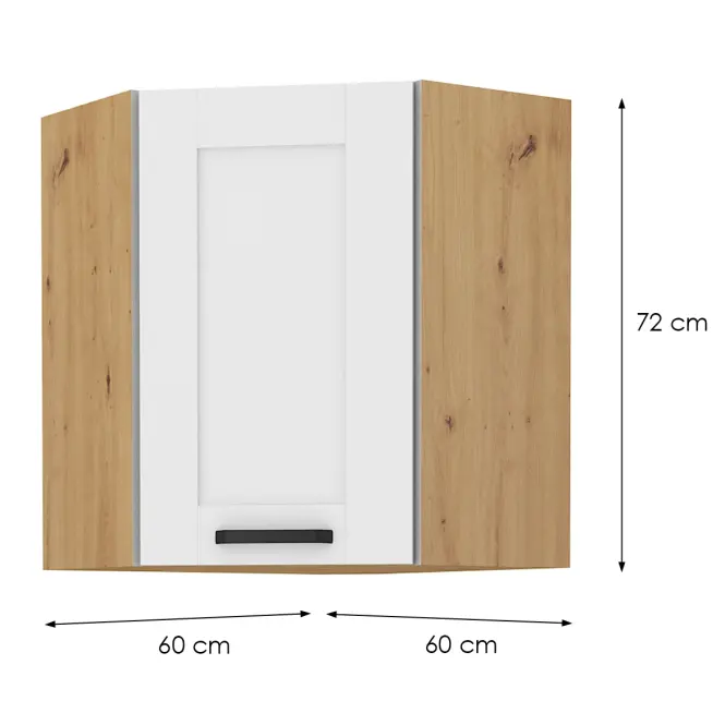 Konyhaszekrény LUNA fehér/ARTISAN 60X60 GN-72 2F (45°),2