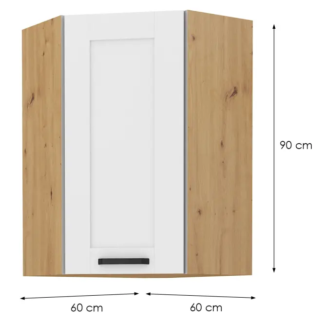 Konyhaszekrény LUNA fehér/ARTISAN 60X60 GN-90 1F (45°),2