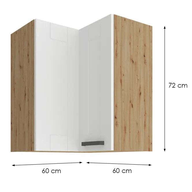 Konyhaszekrény LUNA fehér/ARTISAN 60X60 GN-72 2F (90°),2