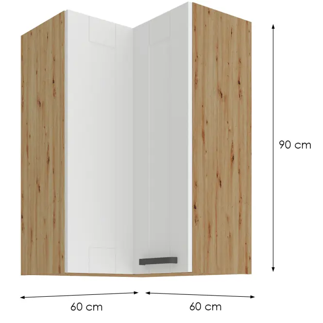 Konyhaszekrény LUNA fehér/ARTISAN 60X60 GN-90 2F (90°)