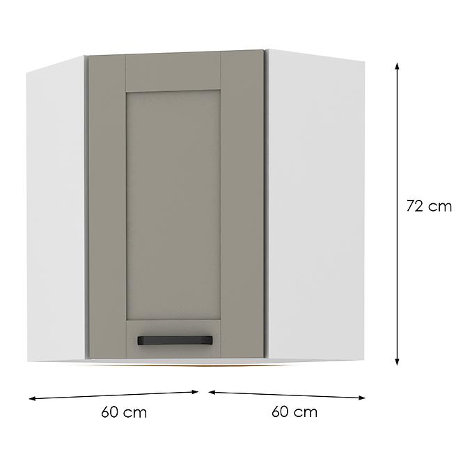 Konyhaszekrény LUNA CLAYGREY/fehér 60X60 GN-72 2F (45°)