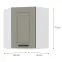 Konyhaszekrény LUNA CLAYGREY/fehér 60X60 GN-72 2F (45°),2
