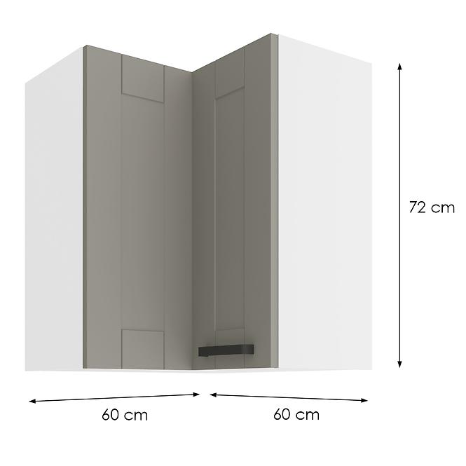 Konyhaszekrény LUNA CLAYGREY/fehér 60X60 GN-72 2F (90°)