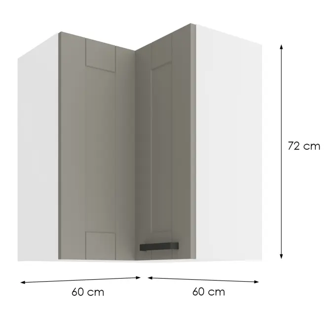 Konyhaszekrény LUNA CLAYGREY/fehér 60X60 GN-72 2F (90°),2