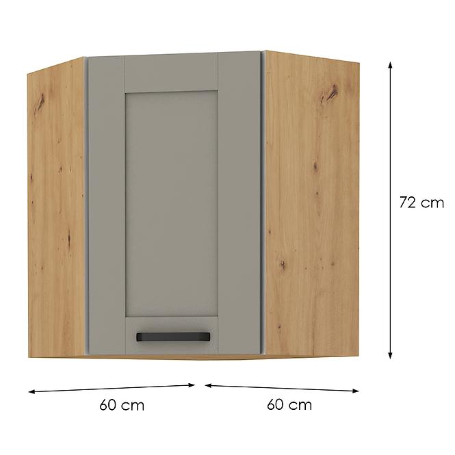 Konyhaszekrény LUNA CLAYGREY/ARTISAN 60X60 GN-72 2F (45°)