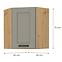 Konyhaszekrény LUNA CLAYGREY/ARTISAN 60X60 GN-72 2F (45°),2