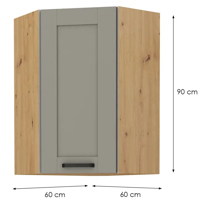 Konyhaszekrény LUNA CLAYGREY/ARTISAN 60X60 GN-90 1F (45°),2
