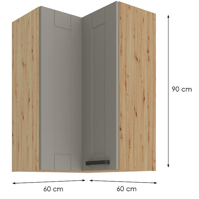 Konyhaszekrény LUNA CLAYGREY/ARTISAN 60X60 GN-90 2F (90°),2
