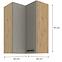 Konyhaszekrény LUNA CLAYGREY/ARTISAN 60X60 GN-90 2F (90°),2