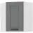 Konyhaszekrény LUNA DUSTGREY/fehér 60X60 GN-72 2F (45°)