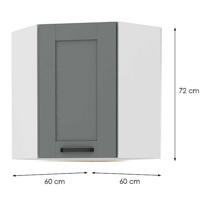 Konyhaszekrény LUNA DUSTGREY/fehér 60X60 GN-72 2F (45°)