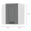 Konyhaszekrény LUNA DUSTGREY/fehér 60X60 GN-72 2F (45°),2