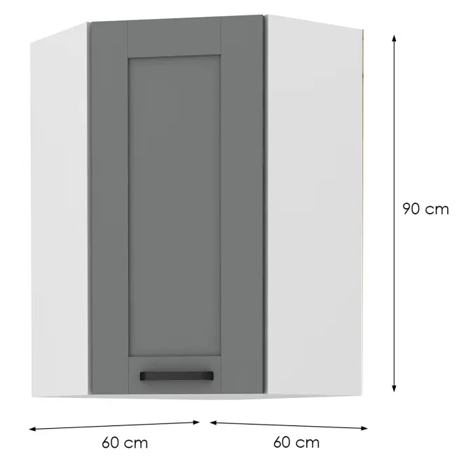 Konyhaszekrény LUNA DUSTGREY/fehér 60X60 GN-90 1F (45°)