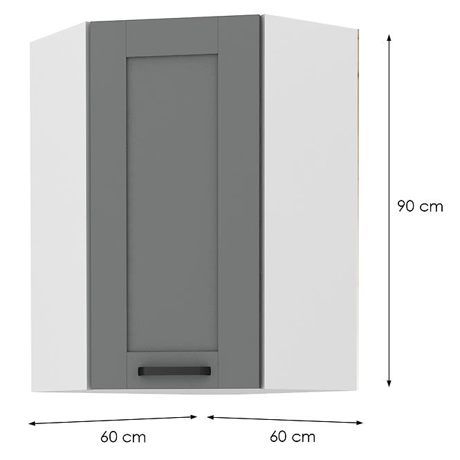 Konyhaszekrény LUNA DUSTGREY/fehér 60X60 GN-90 1F (45°)