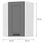 Konyhaszekrény LUNA DUSTGREY/fehér 60X60 GN-90 1F (45°),2