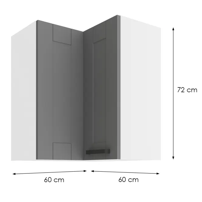 Konyhaszekrény LUNA DUSTGREY/fehér 60X60 GN-72 2F (90°)