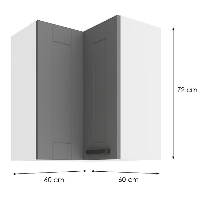 Konyhaszekrény LUNA DUSTGREY/fehér 60X60 GN-72 2F (90°)
