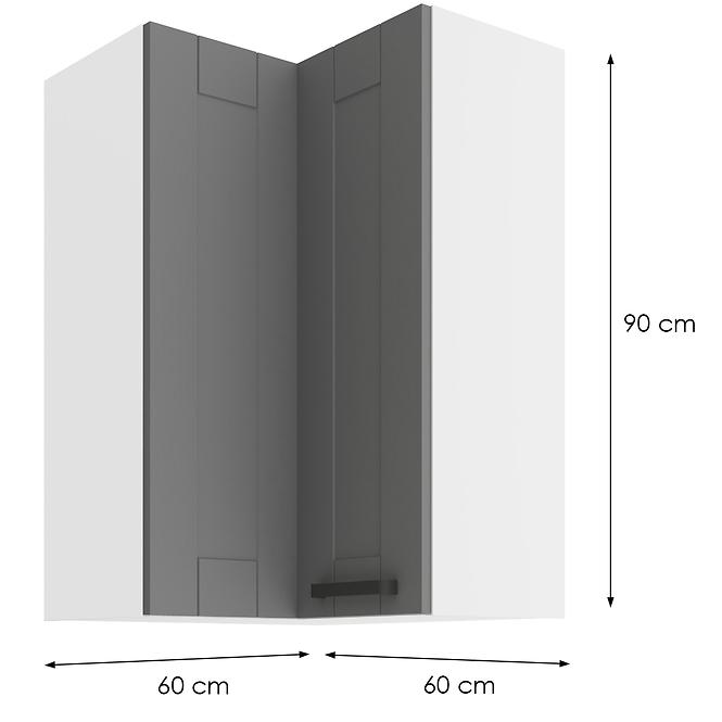 Konyhaszekrény LUNA DUSTGREY/fehér 60X60 GN-90 2F (90°)