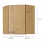 Konyhaszekrény MODENA Fekete/tölgy ARTISAN 60X60 GN-72 2F (45°),2