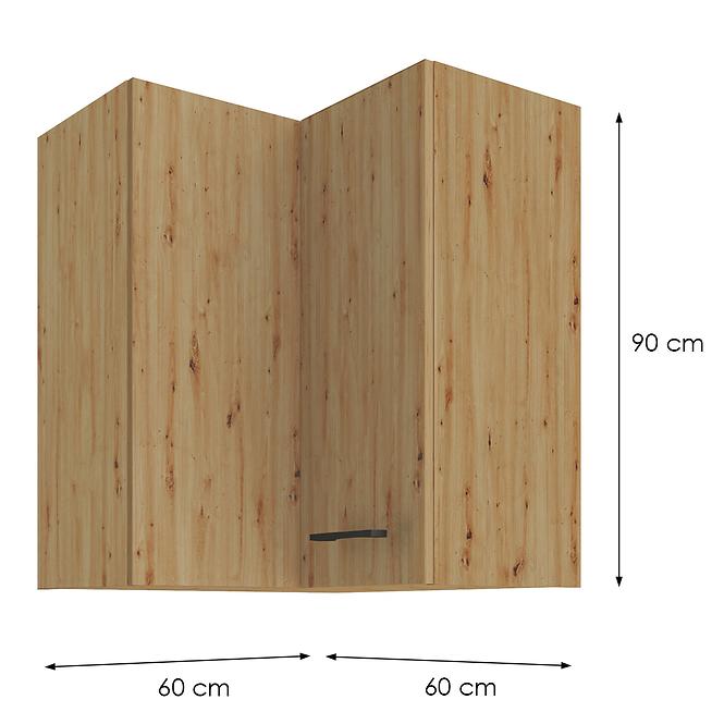 Konyhaszekrény MODENA Fekete/tölgy ARTISAN 60X60 GN-72 2F (90°)