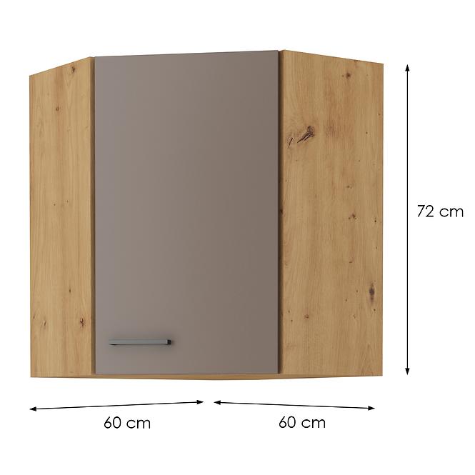 Konyhaszekrény BOLONIA SZARVASGOMBA/tölgy ARTISAN 60X60 GN-72 2F (45°)